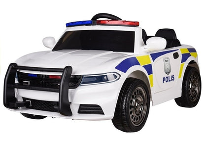 Police Electric Ride-On Car - White - attēls 2