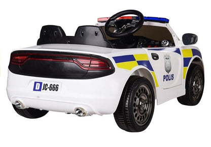 Police Electric Ride-On Car - White - attēls 3
