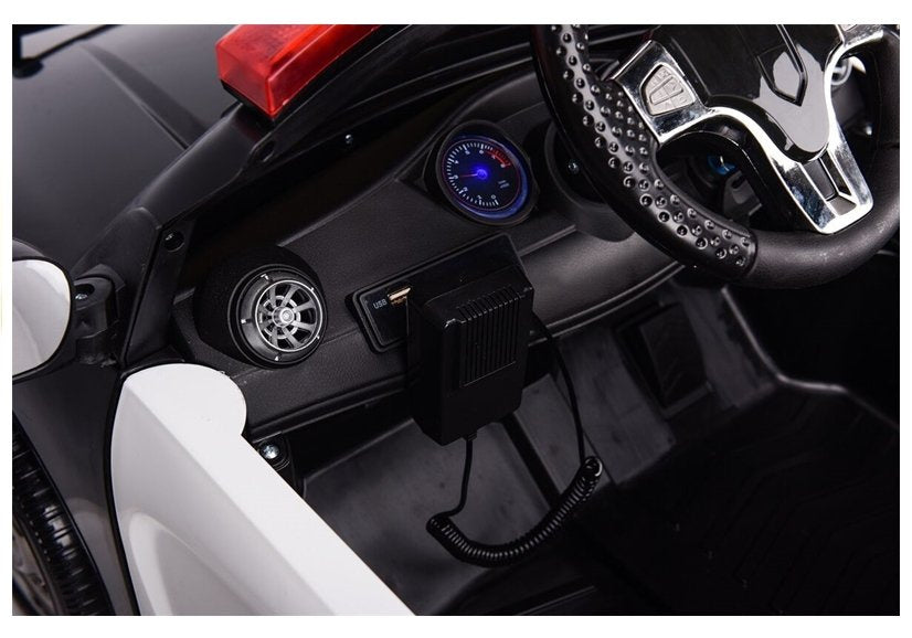 Police Electric Ride-On Car - White - attēls 7