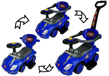 Toddlers Ride On Push Along with Parent Handle Mega Car 3in1 Blue - attēls 2