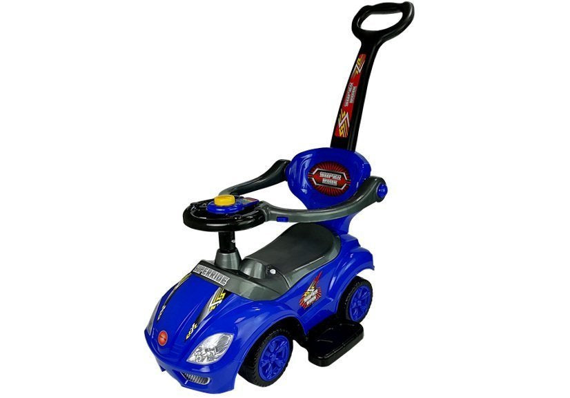 Toddlers Ride On Push Along with Parent Handle Mega Car 3in1 Blue - attēls 3