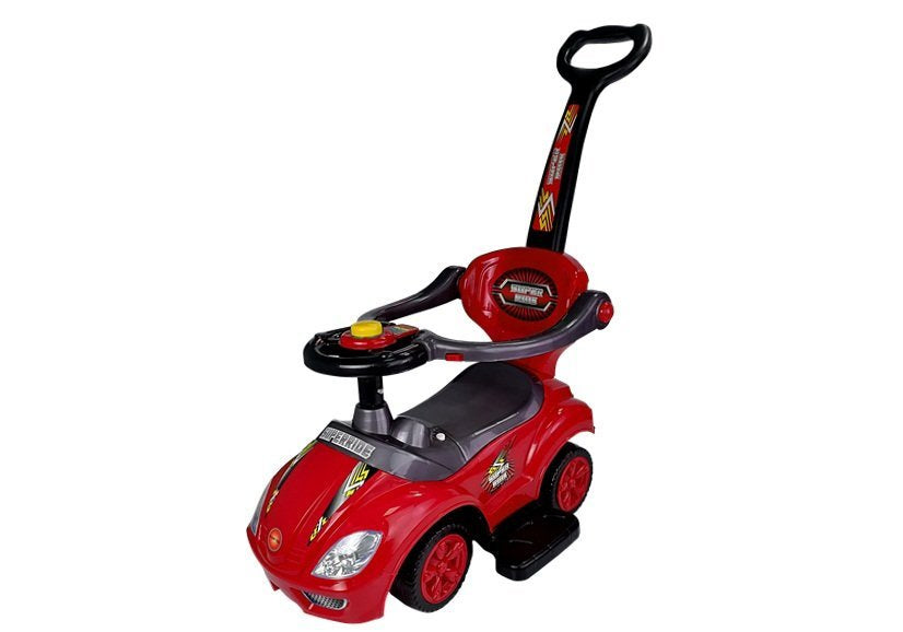Toddlers Ride On Push Along su tėvų rankena Mega automobilis 3in1 raudonas - nuotrauka 3