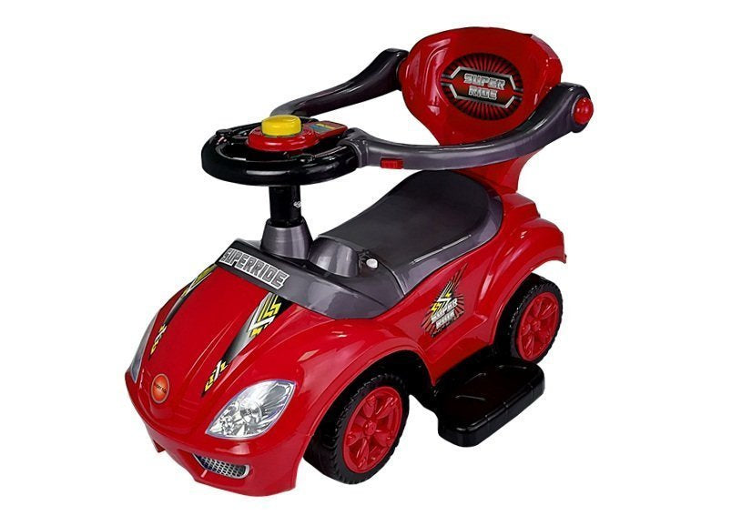 Toddlers Ride On Push Along su tėvų rankena Mega automobilis 3in1 raudonas - nuotrauka 6