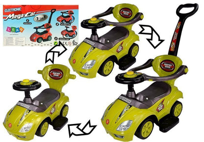 Toddlers Ride On Push Along with Parent Handle Mega Car 3in1 Yellow - attēls 1