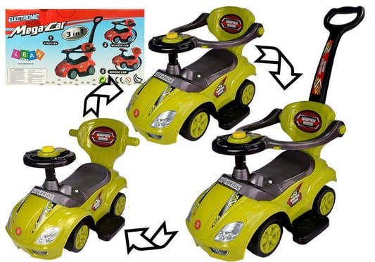 Toddlers Ride On Push Along with Parent Handle Mega Car 3in1 Yellow - attēls 1