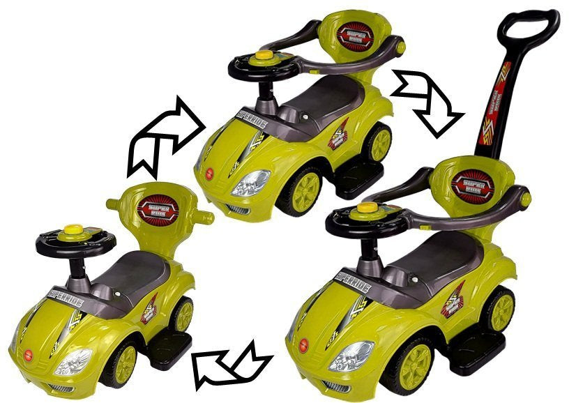 Toddlers Ride On Push Along with Parent Handle Mega Car 3in1 Yellow - attēls 2