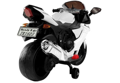 TR1603 vaikiškas elektrinis motociklas baltas - nuotrauka 4