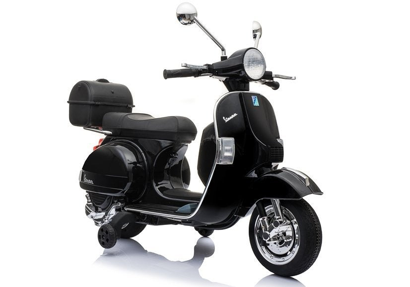 Vespa Scooter Electric Ride On Motorcycle - Black - attēls 1