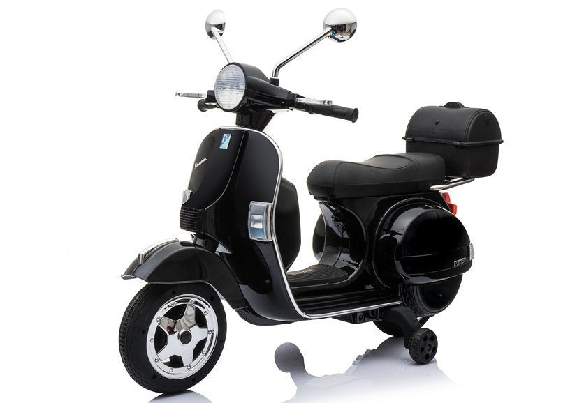 Vespa Scooter Electric Ride On Motorcycle - Black - attēls 5