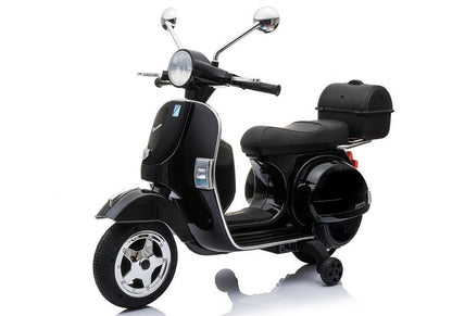 Vespa Scooter Electric Ride On Motorcycle - Black - attēls 5