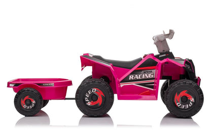 XMX630T Pink Battery Quad Bike With Trailer - pilt 2
