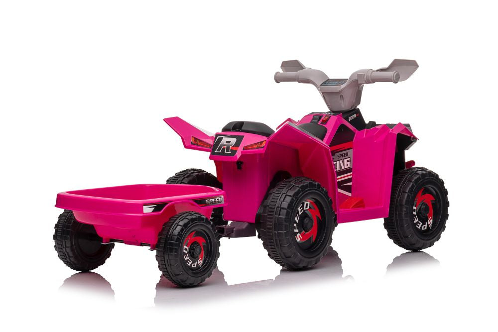 XMX630T Pink Battery Quad Bike With Trailer - pilt 3