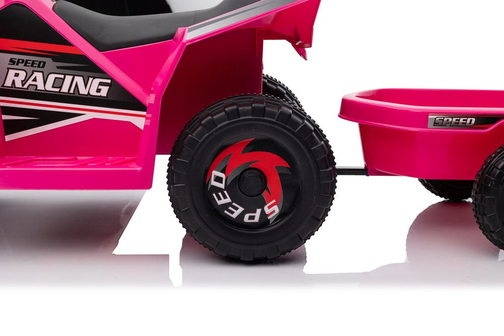 XMX630T Pink Battery Quad Bike With Trailer - pilt 6