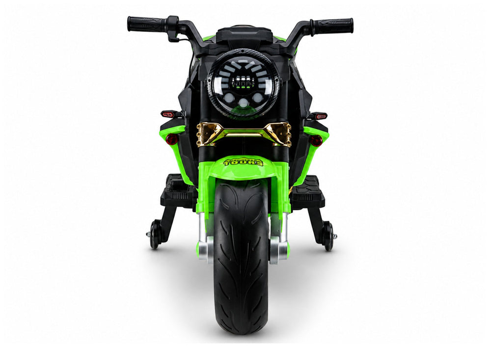 XW-07 Battery-Powered Motorbike with Illuminated LED Wheels Green - image 3