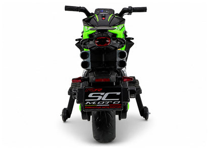 XW-07 Battery-Powered Motorbike with Illuminated LED Wheels Green - image 7
